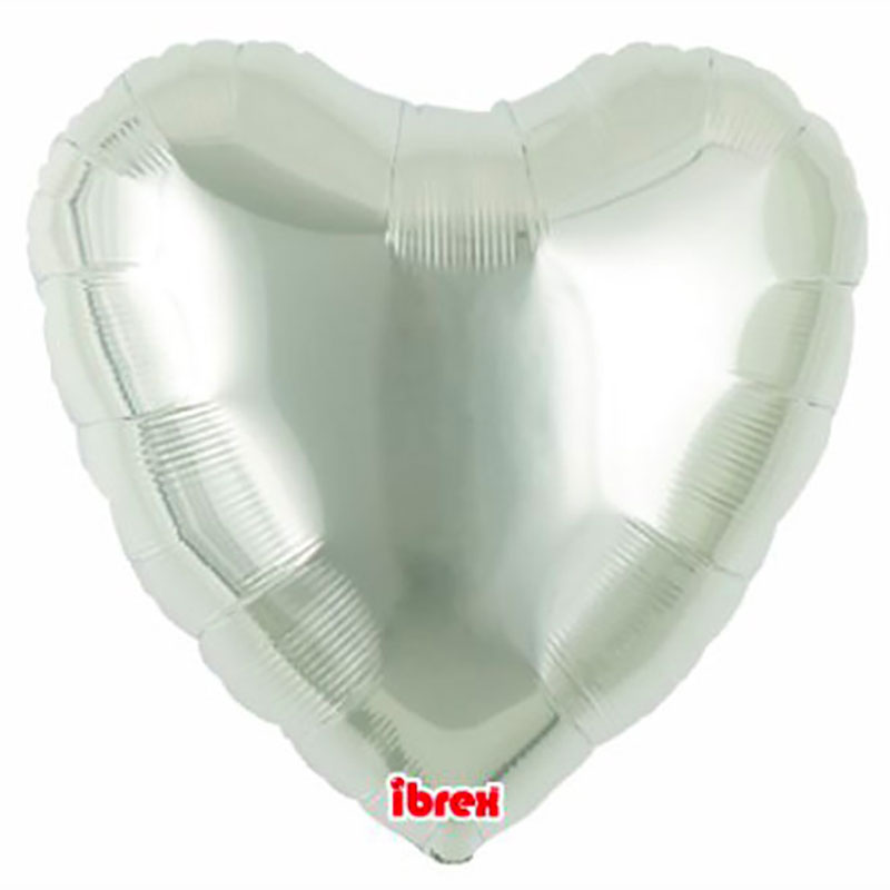 Ballon Mylar Coeur Métallic Argent