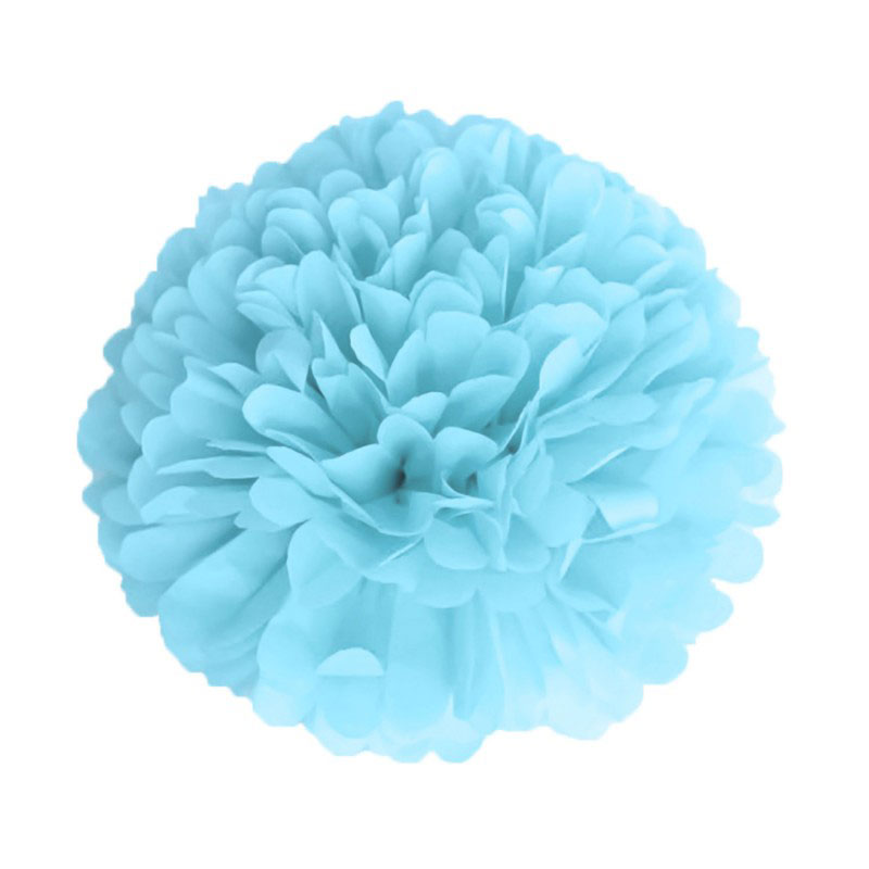 Pompom en papier de soie Bleu ciel