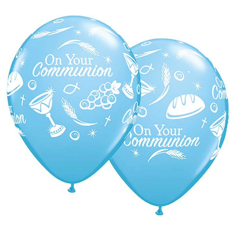 Ballon Communion Symboles bleu