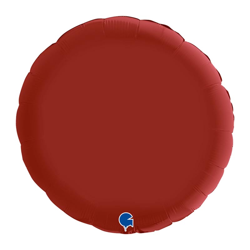 Ballon Mylar Rond Satin Rouge Rubis