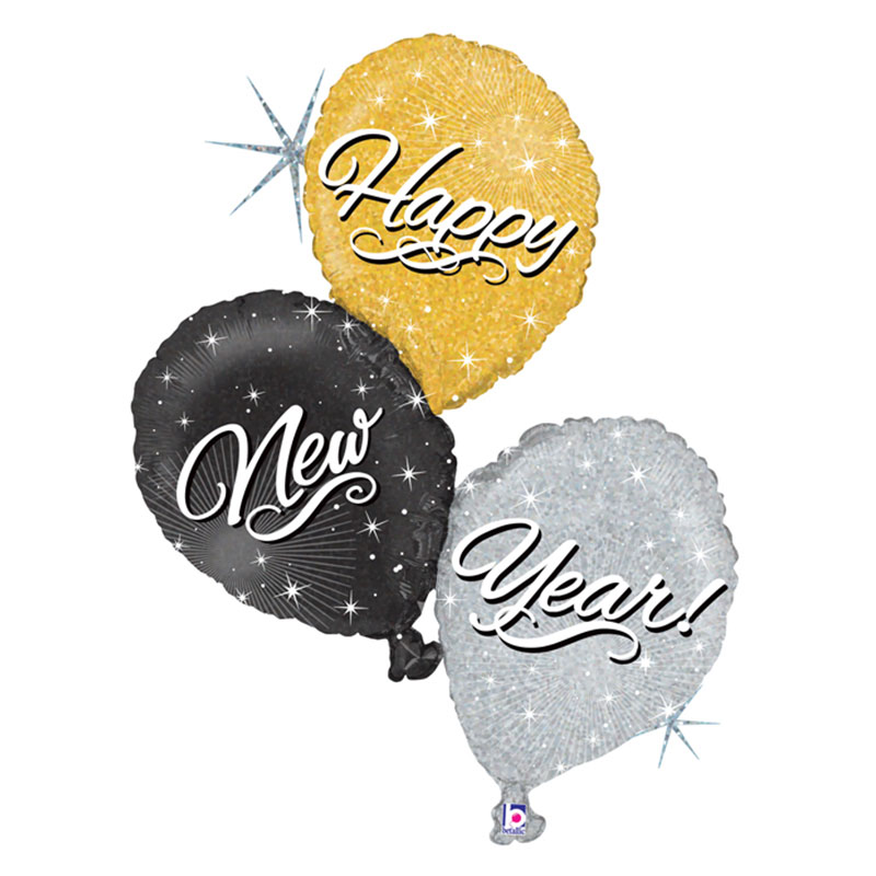 Ballon Happy New Year Trio