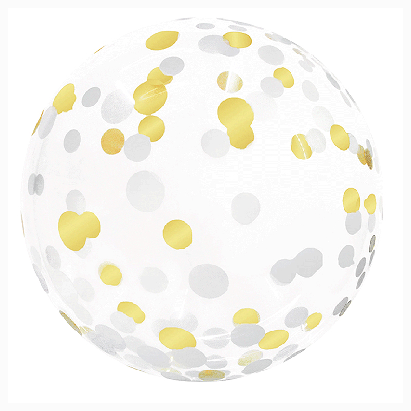 Ballon Bubble Confettis Gold et Silver