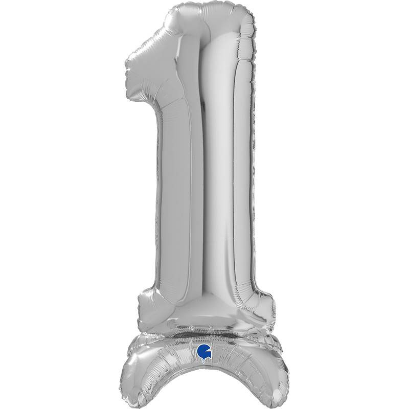 Ballon chiffre 1 Standup 63cm divers coloris