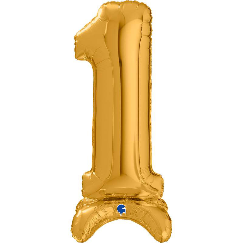 Ballon chiffre 1 Standup 63cm divers coloris