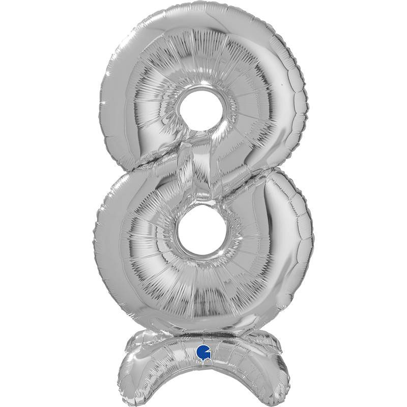 Ballon chiffre 8 Standup 63cm divers coloris