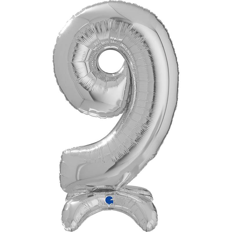 Ballon chiffre 9 Standup 63cm divers coloris