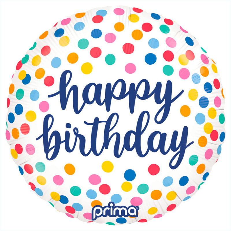Ballon Happy birthday confettis