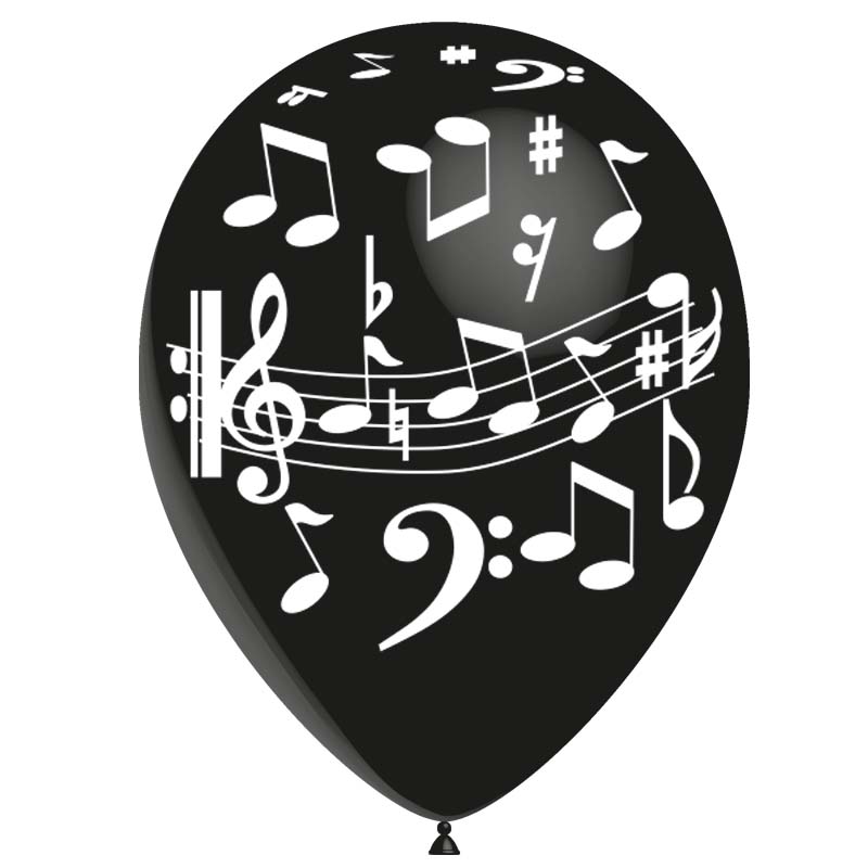 Ballon Notes de Musique Noires