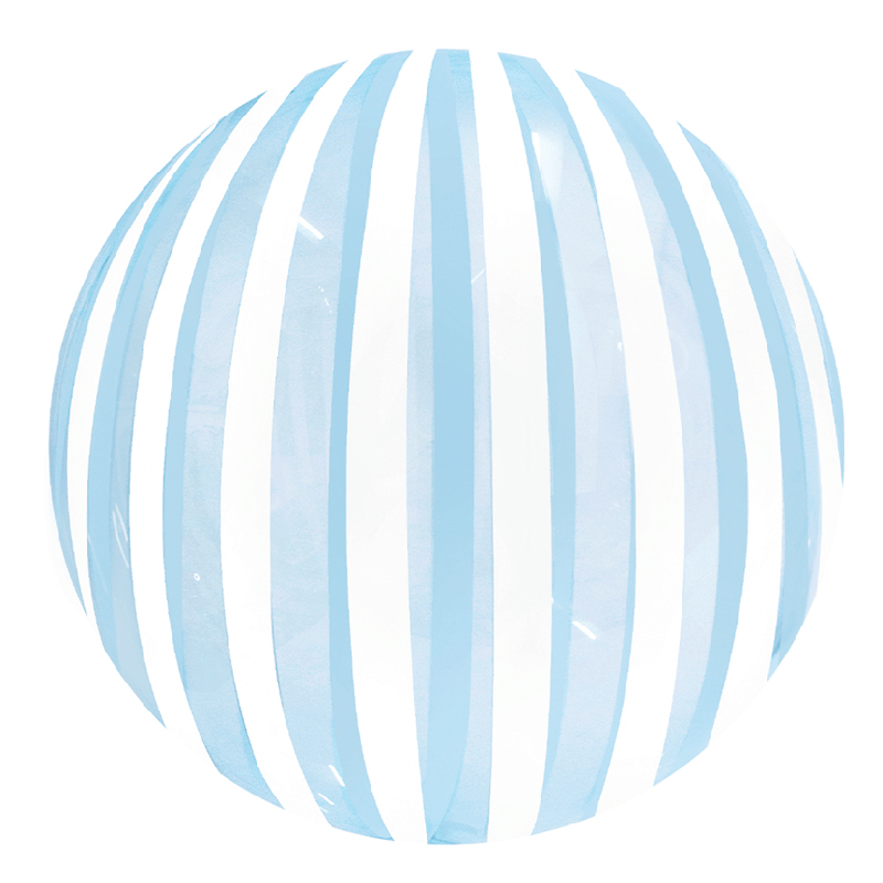 Ballon Bubble Stripe Bleu Cristal