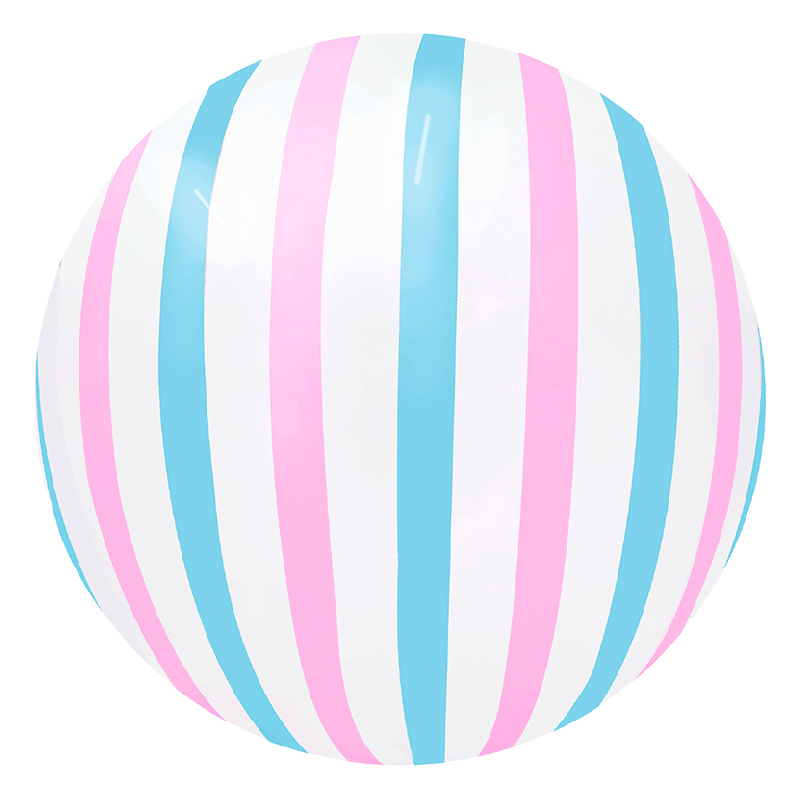 Ballon Bubble Stripe Rose Bleu