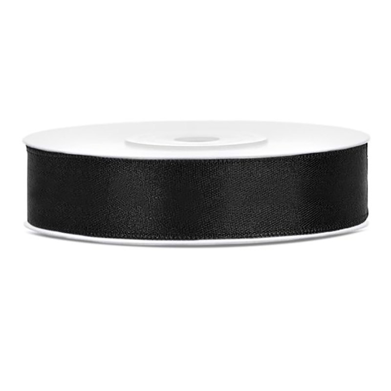 Ruban de Satin 12mm Noir