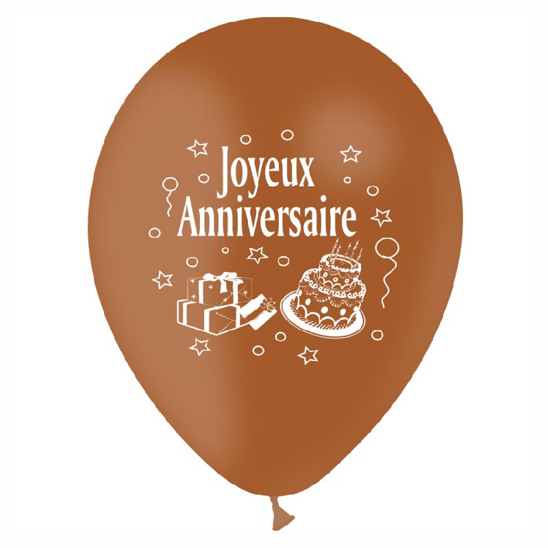 Ballon Joyeux Anniversaire 1 face par 10
