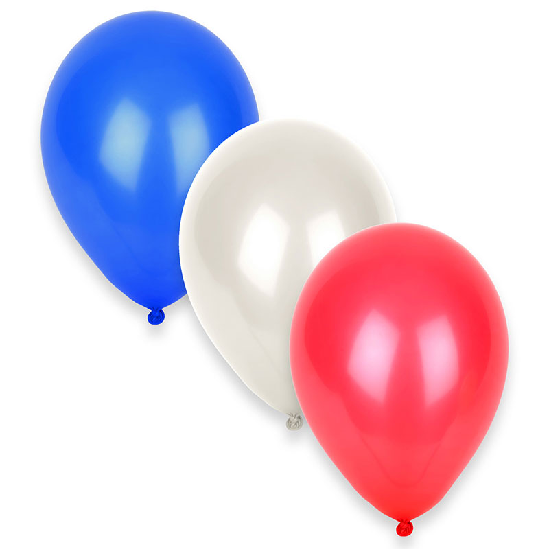 Ballons Bleu Blanc Rouge par 12