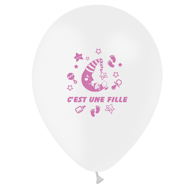 Ballon C'est une Fille imprimé 1 face Par 10
