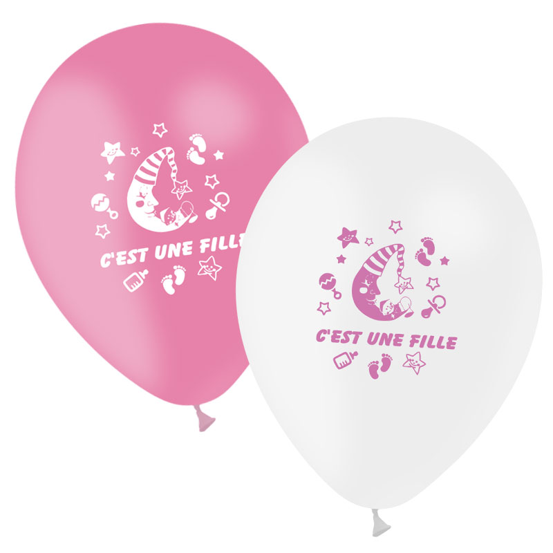 Ballon C'est une Fille imprimé 1 face Par 10