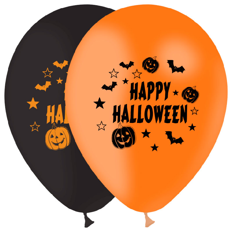 Ballon Happy Hallowen Assortis orange et noir