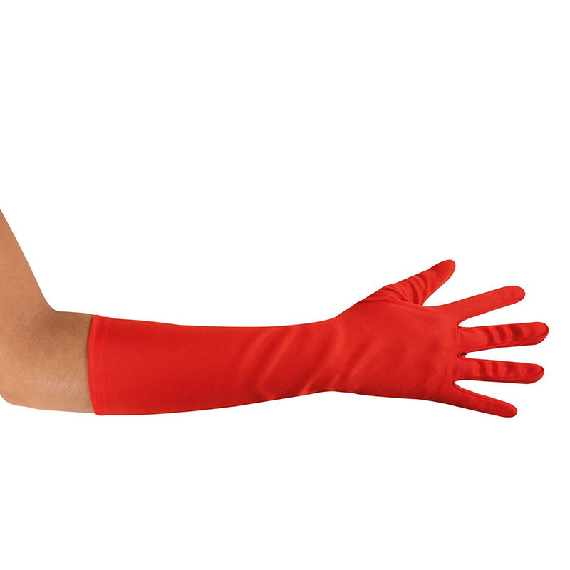 Gants longs rouges adulte