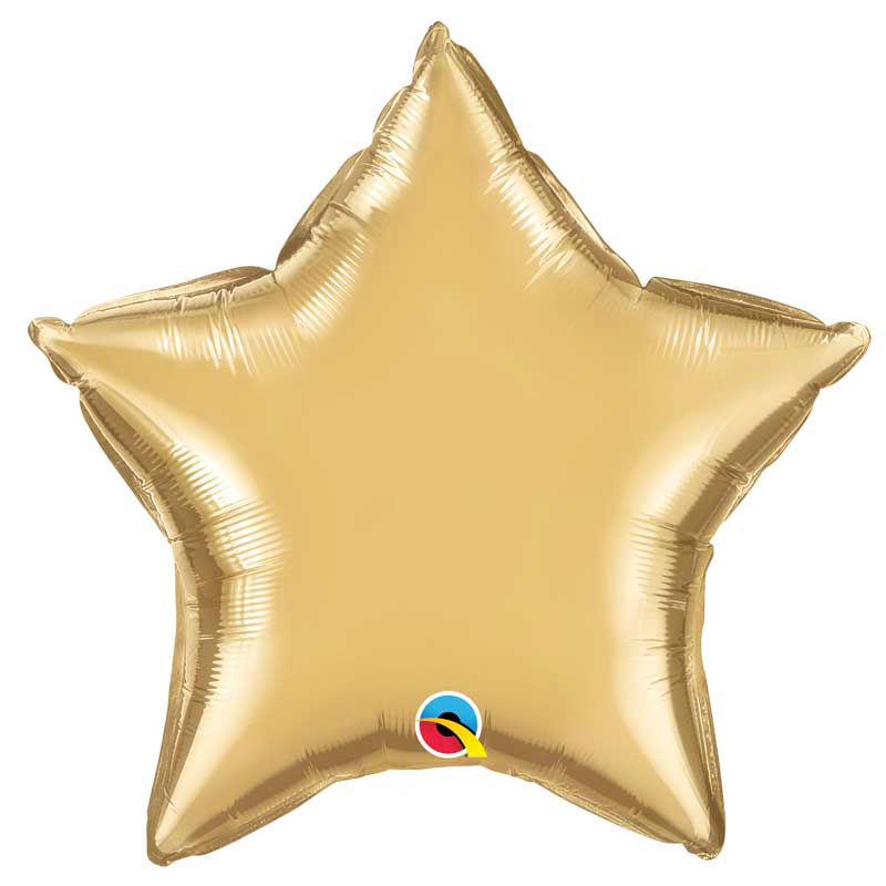 Ballon Mylar étoile Chrome or