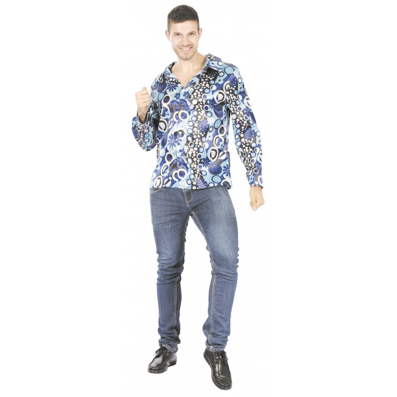 Chemise Psychedelique homme Bleue