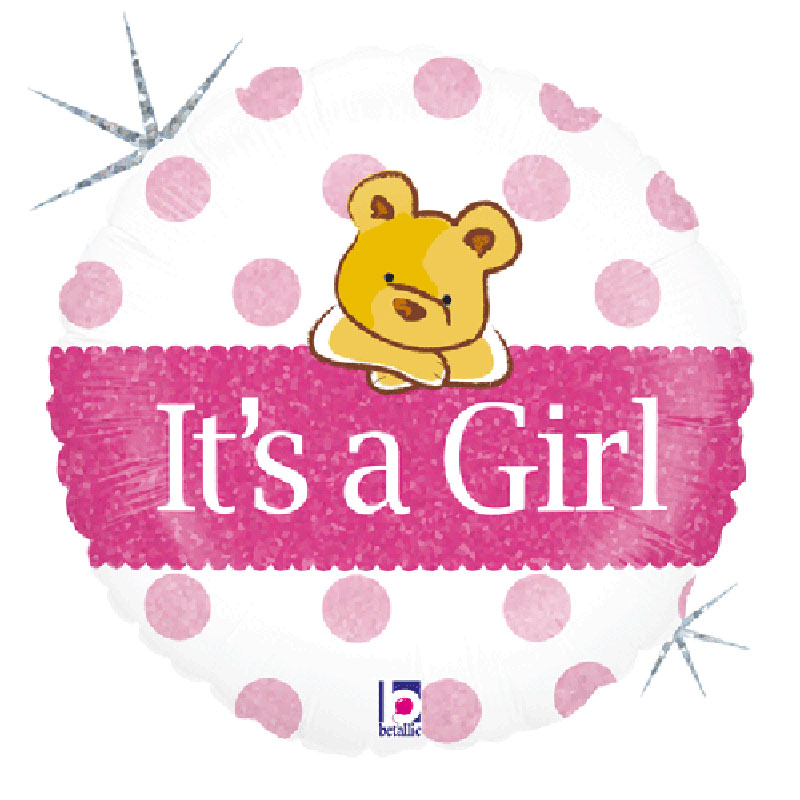 Ballon Rond Naissance Fille Ourson