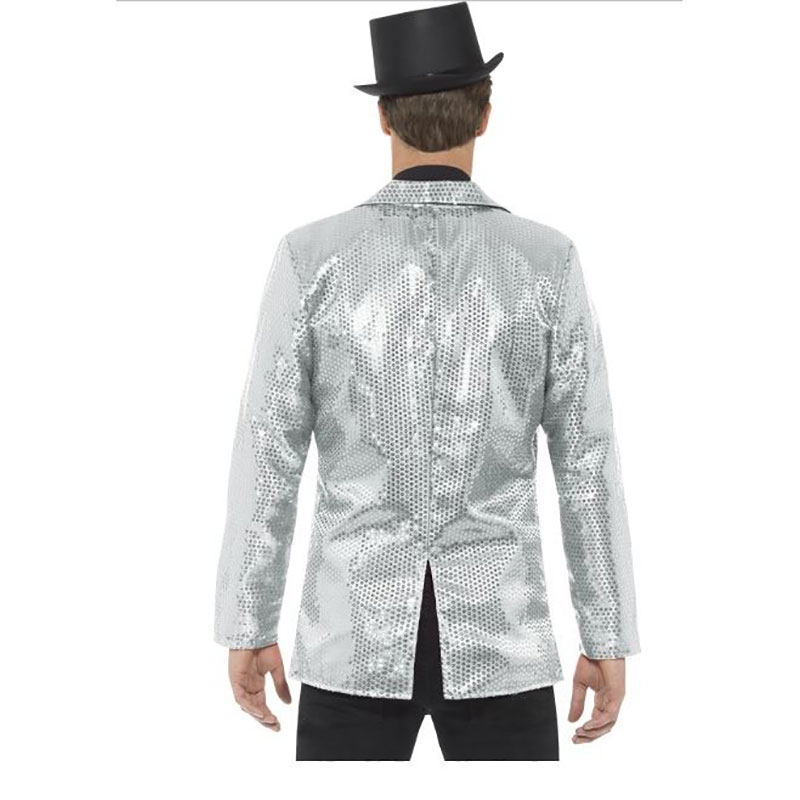 Veste Sequins Homme Argent Luxe