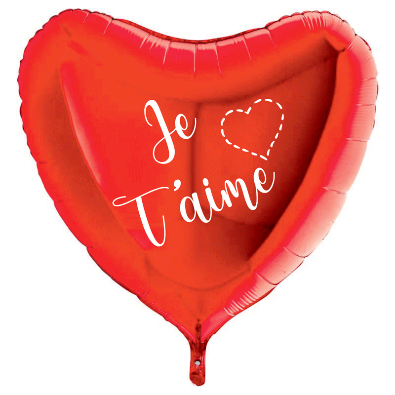 Ballon coeur rouge je t'aime