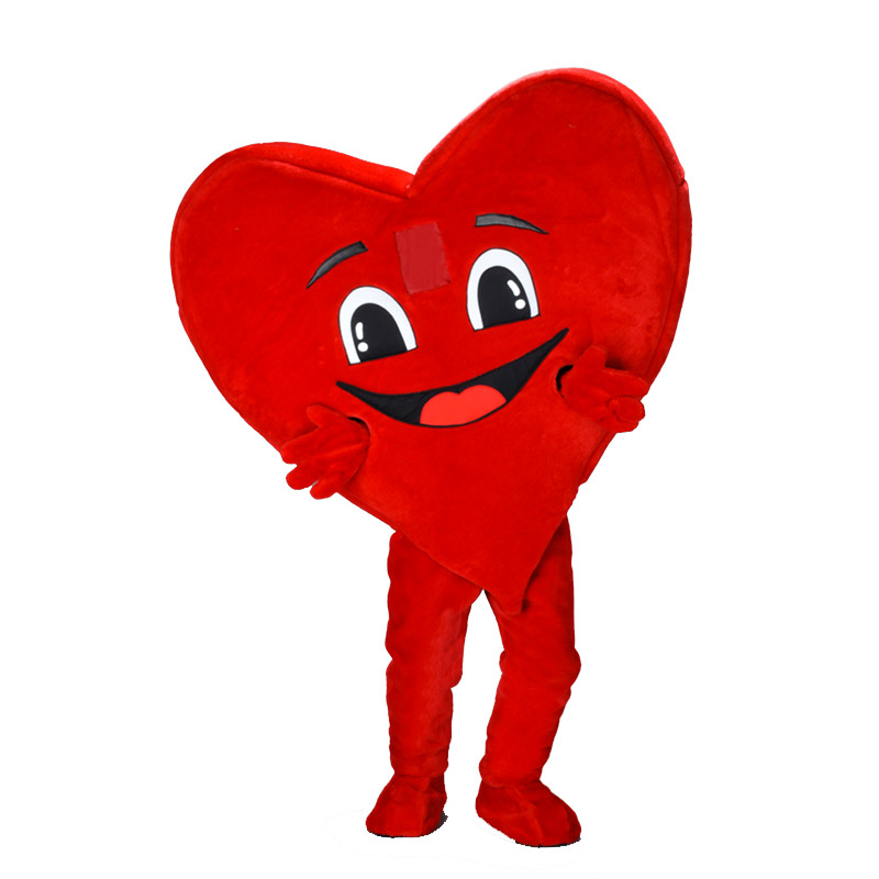 Déguisement mascotte coeur rouge