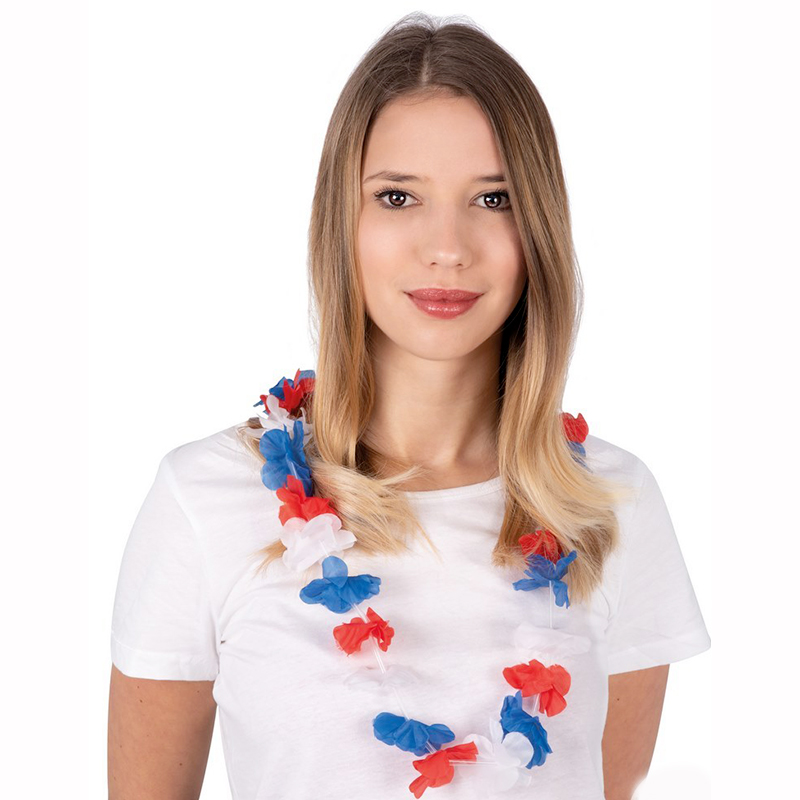 Collier Hawaïen Tricolore ''France''