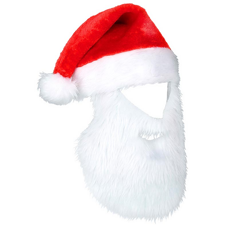 Bonnet de Noël avec pompon et Barbe