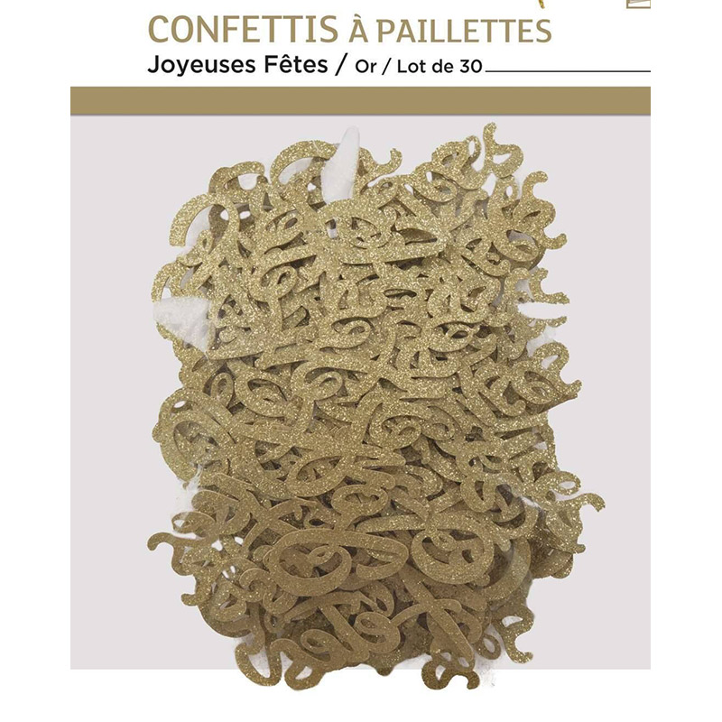 Confettis de table Joyeuses Fêtes Or