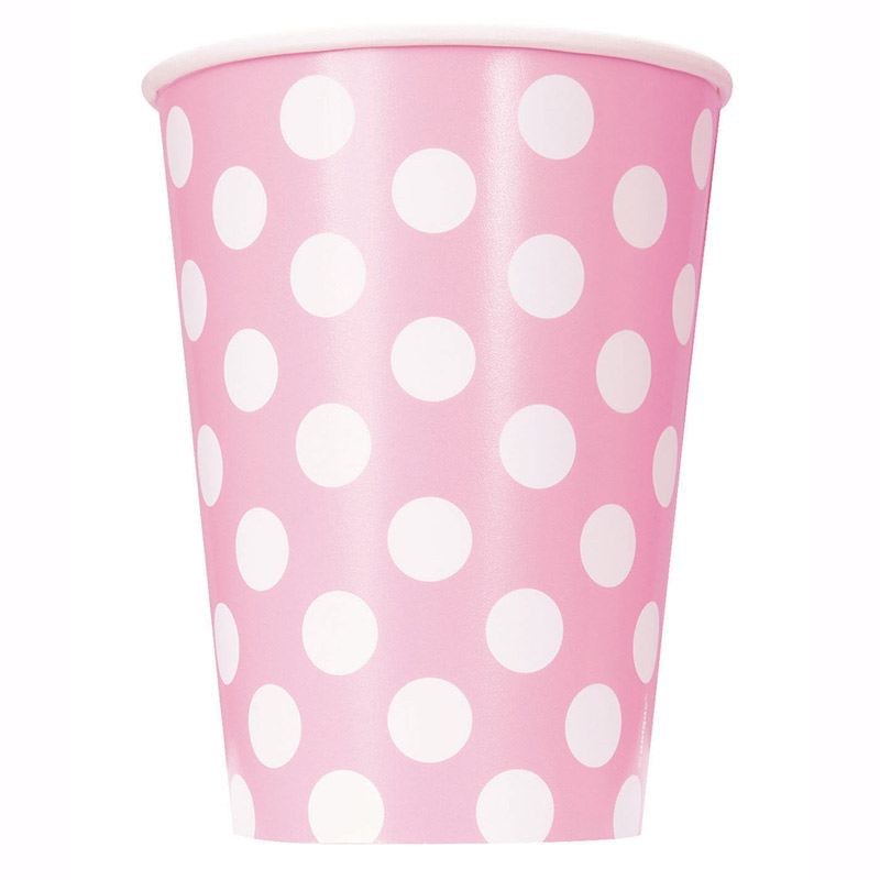 Gobelets Unis Rose Pale à pois