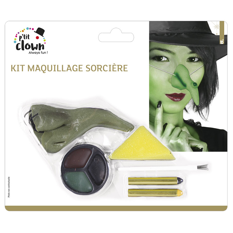Kit Maquillage Sorcière avec nez