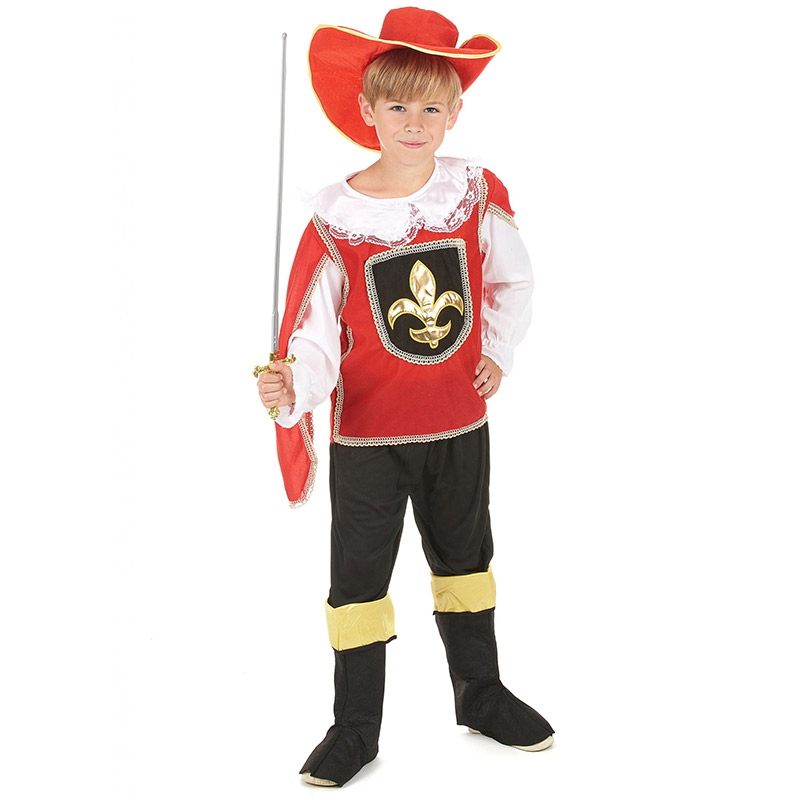 Déguisement enfant luxe mousquetaire rouge