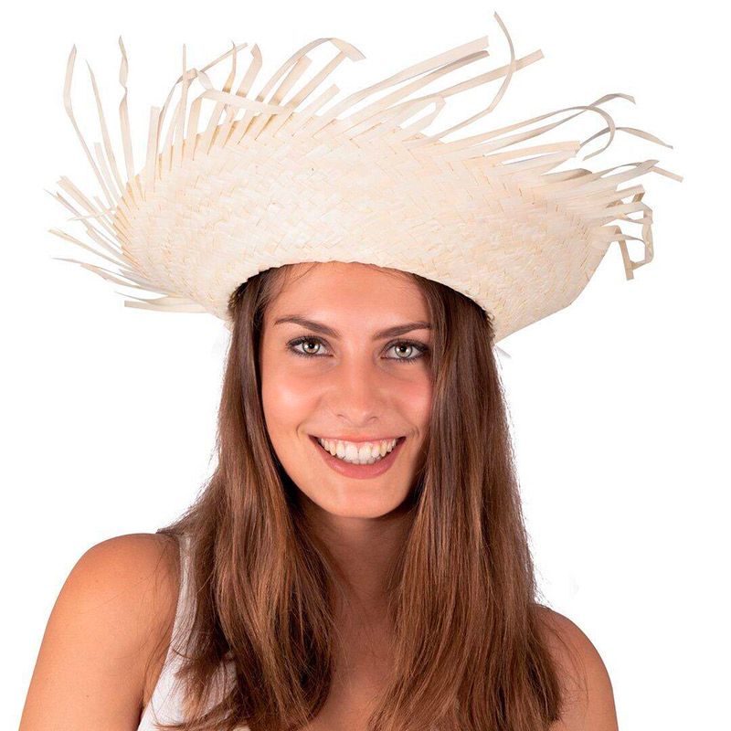 Chapeau Paille hawaïen de couleur naturel