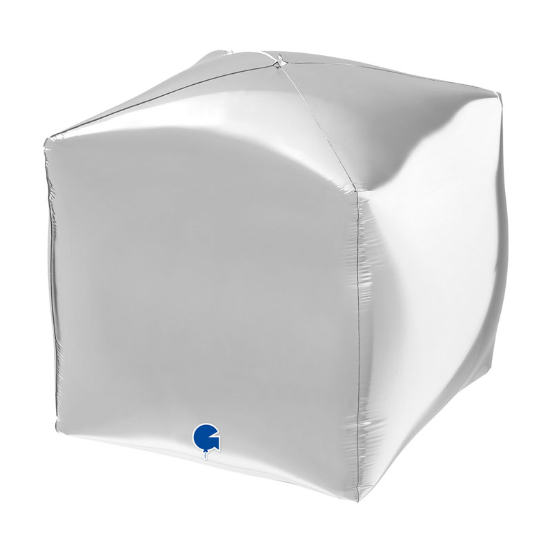Ballon Cube 4D Argent