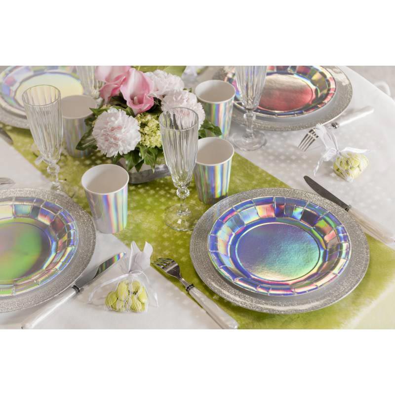 Assiette Jetable en carton ronde Iridescente