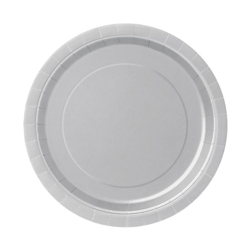 Assiette Jetable en Carton Argent