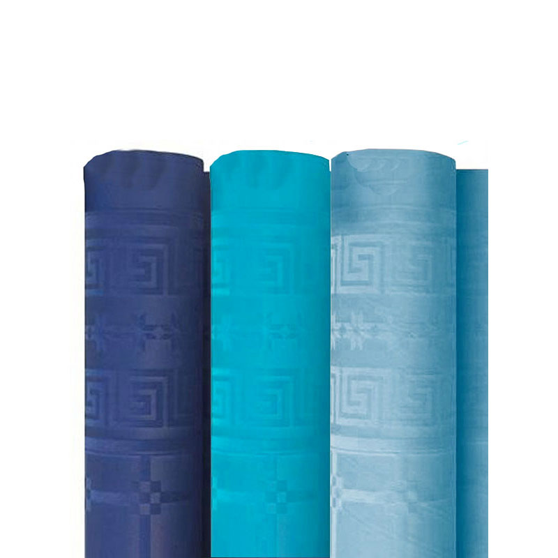 Nappe Papier Damassée couleur Turquoise 6m x 1m20