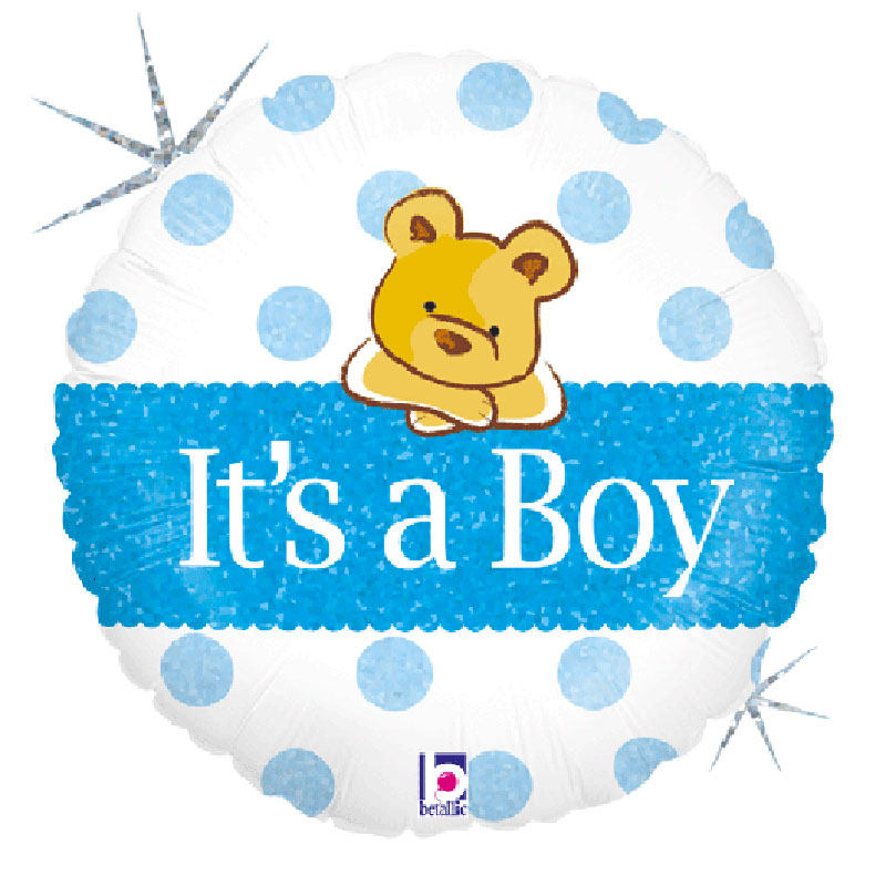 Ballon Rond Naissance Garçon Ourson