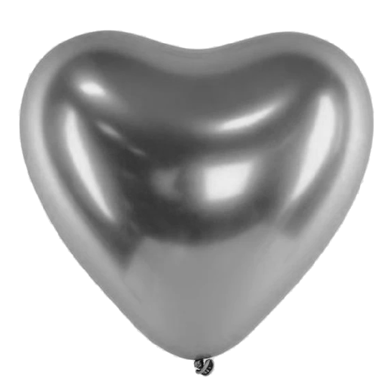 Ballon Coeur Chrome Argent