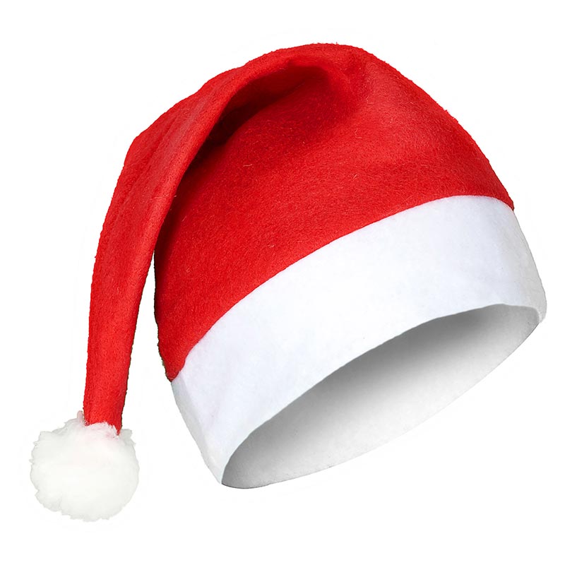 Lot 100 Bonnets de Noël Feutrine Rouge Adultes