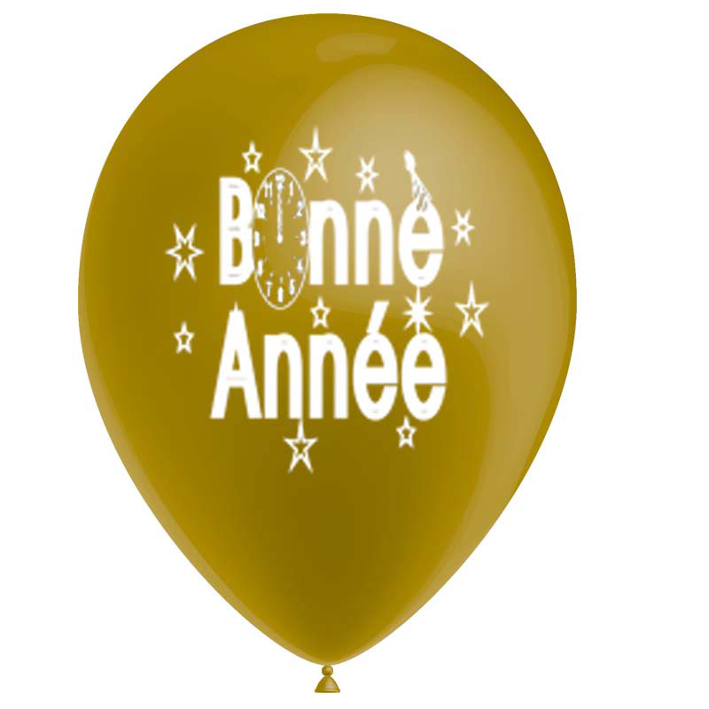 Ballon bonne année 1 face Coloris Or