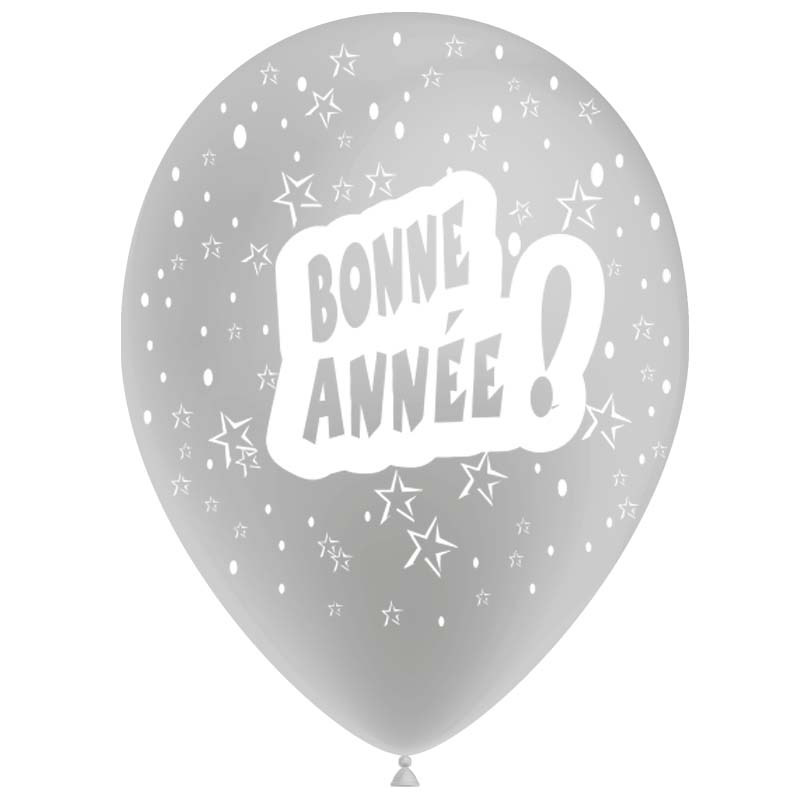 Ballon bonne année tout autour Coloris Argent