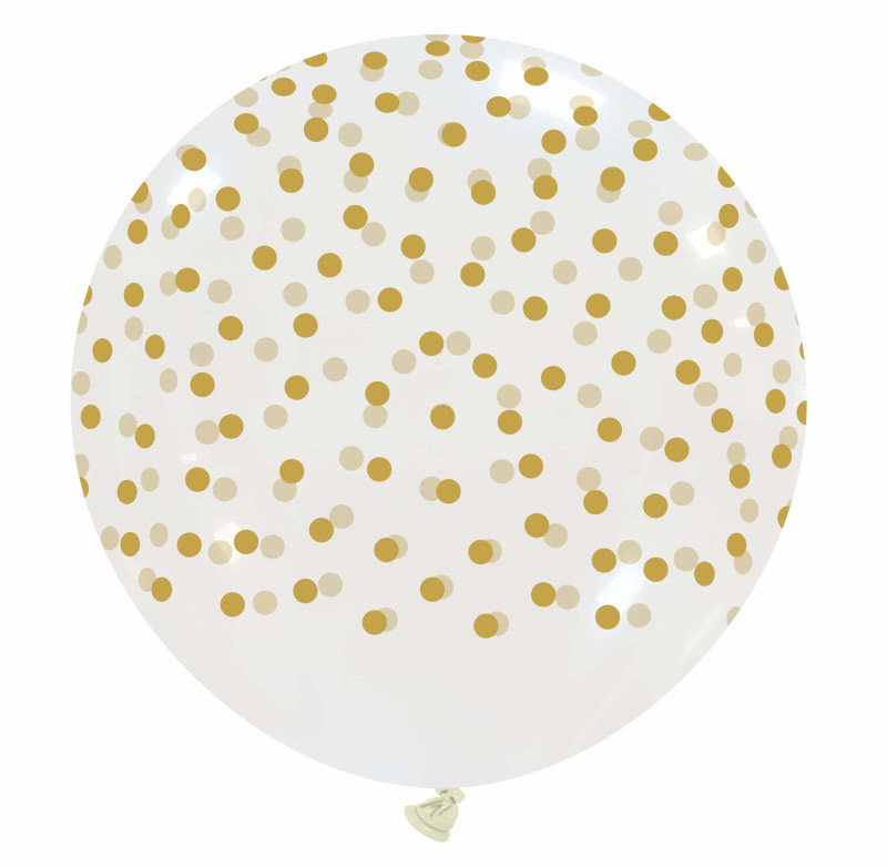 Ballon Transparent Confettis Or