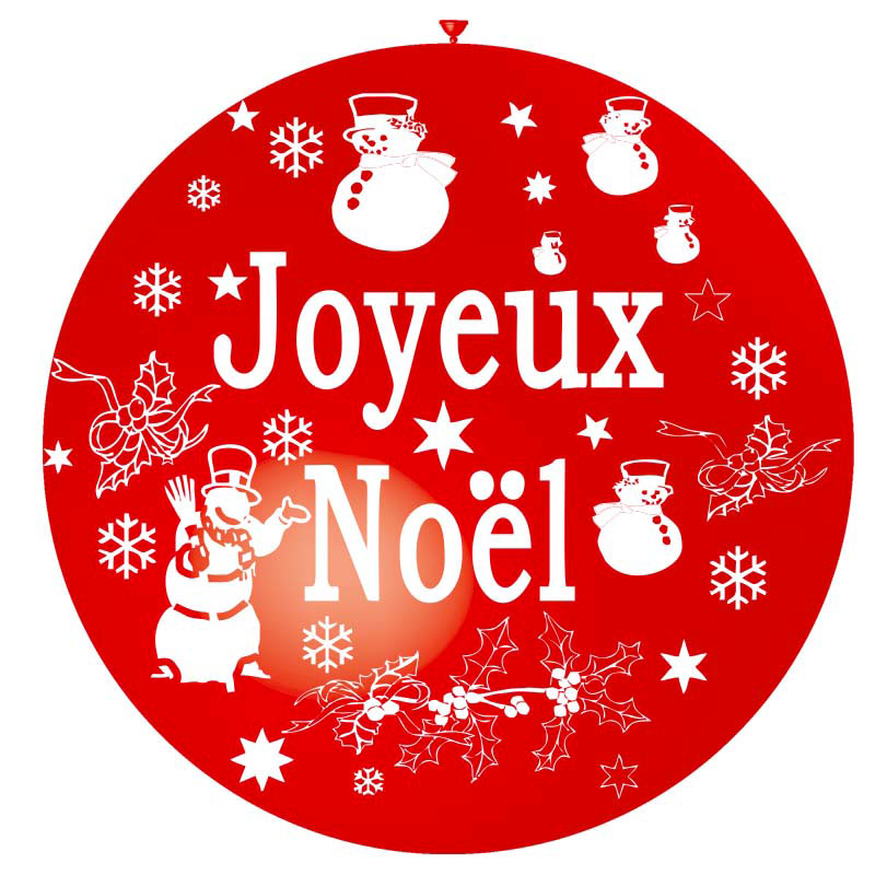 Ballon Géant Joyeux Noël Rouge