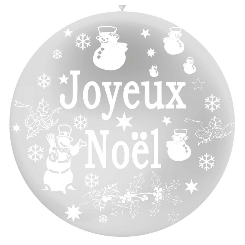 Ballon Géant Joyeux Noël Argent