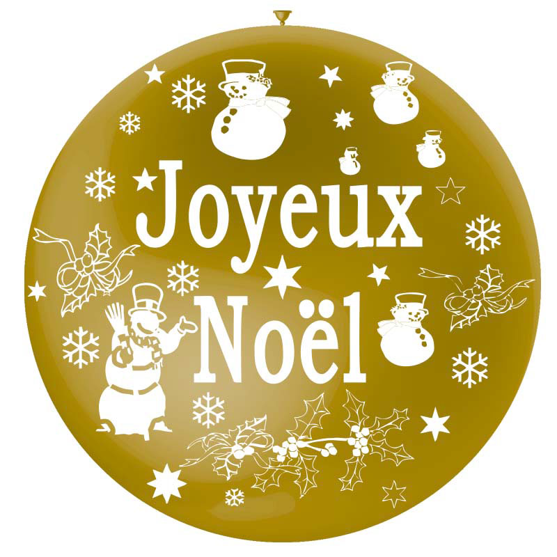 Ballon Géant Joyeux Noël Or