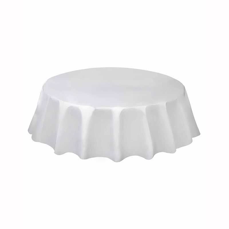 Nappe en plastique ronde blanche