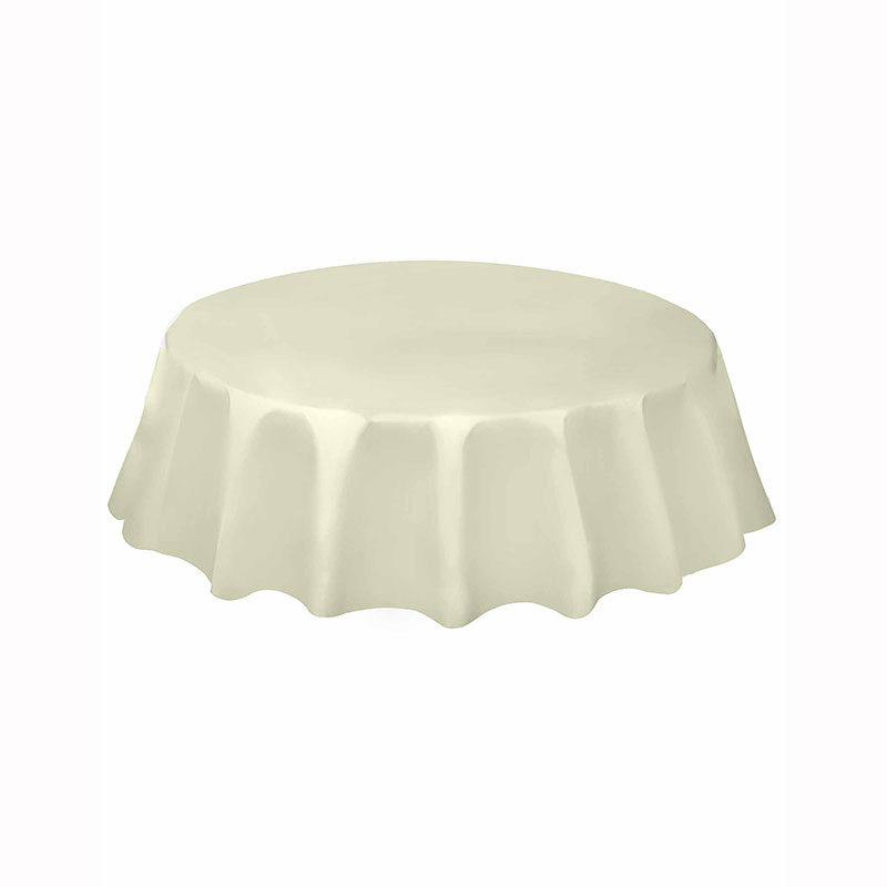 Nappe en plastique ronde ivoire