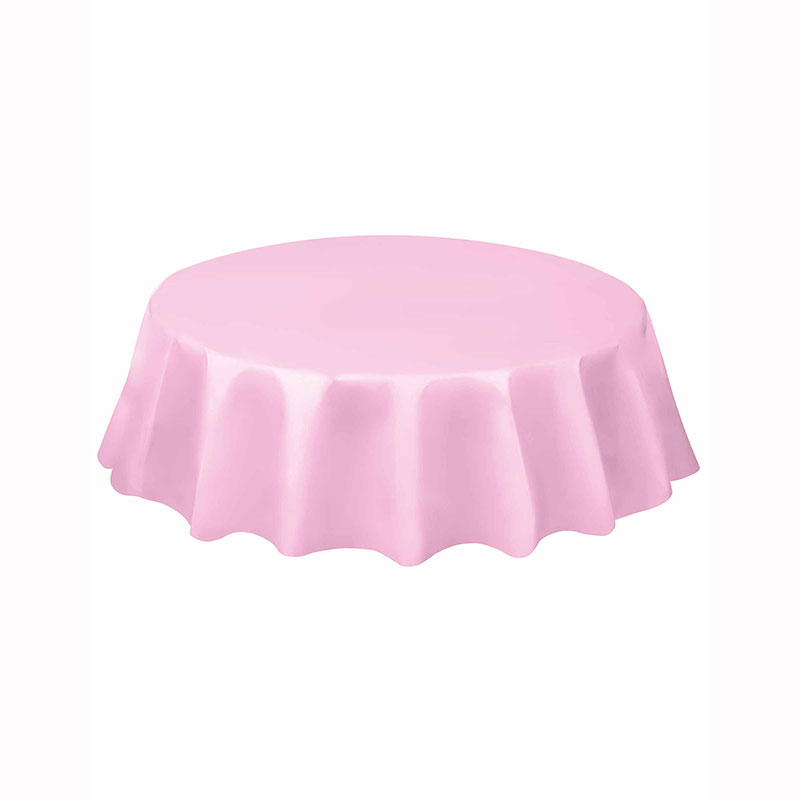 Nappe en plastique ronde rose pale